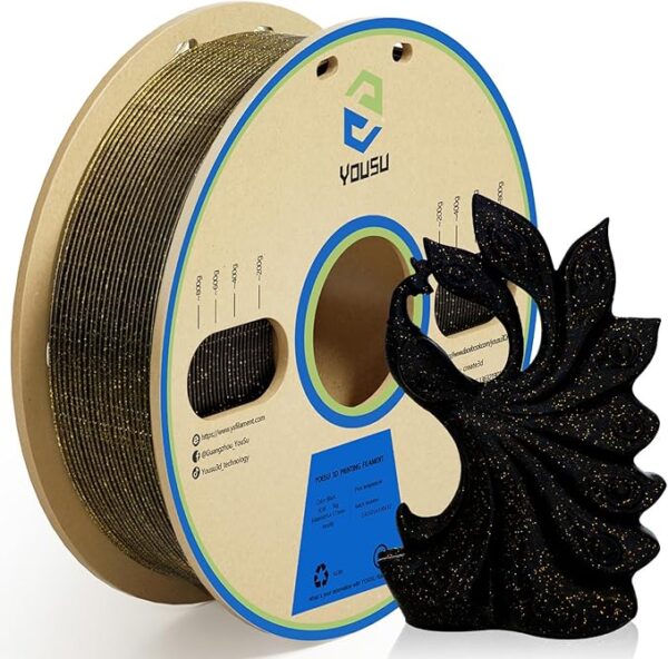 Filamento Black Gold Glitter 250Gr