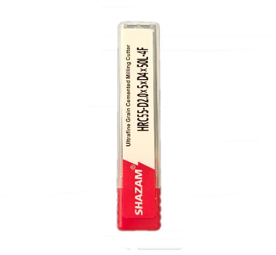 Fresa de carburo sólido 2mm de 4 filos HRC55 con recubrimiento TiAlN
